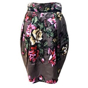 VTG Sportmax Silk Floral Tulip Pencil Skirt IT 44 / US 10 Designer Bubble Hem